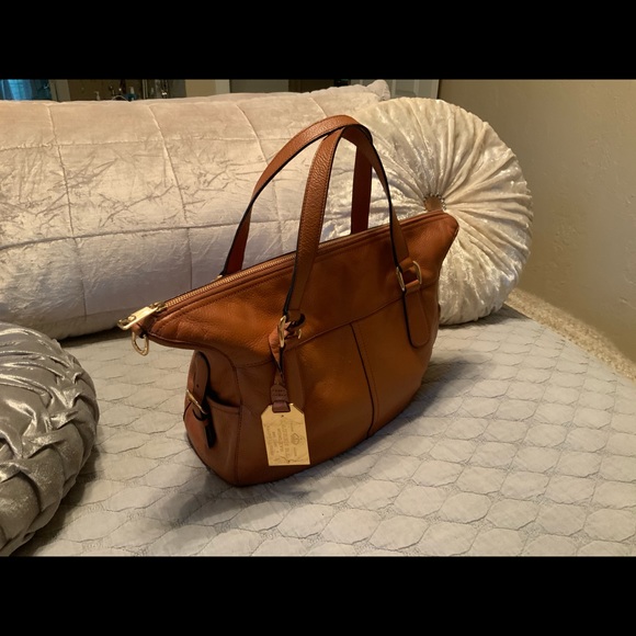 ralph lauren cognac handbag